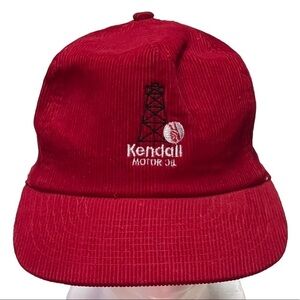 Vintage NOS KENDALL MOTOR OIL Trucker Snapback Cap Red